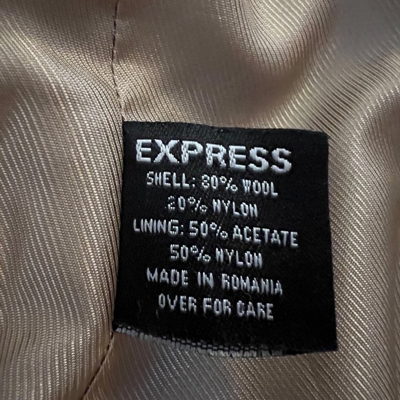 Express Women's Tan Wool-Blend Double-Breasted Pea Coat- Size 5/6 - Picture 6 of 6